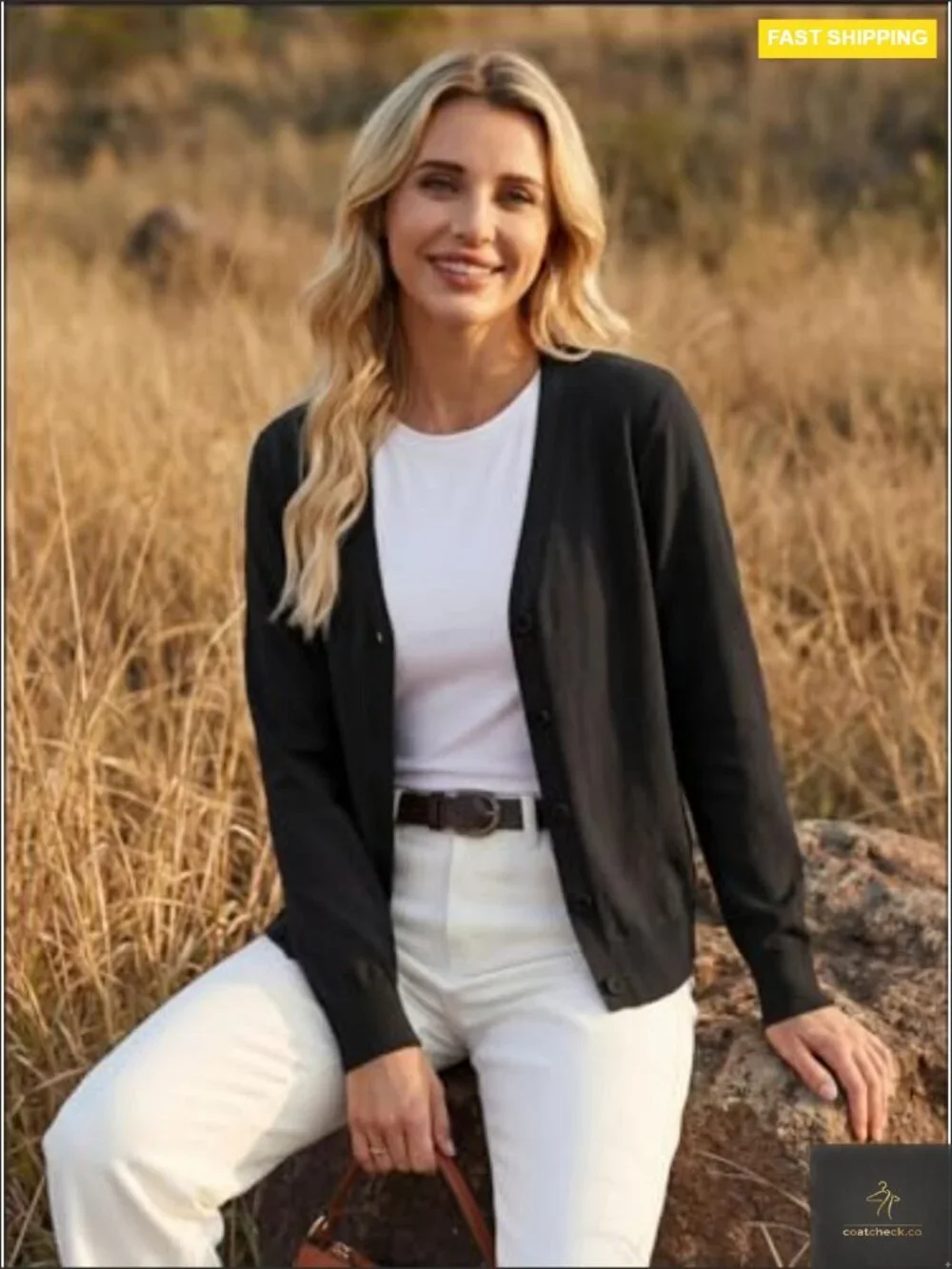 Lightweight V-Neck Cardigan Button Down Long Sleeve Casual Knit Sweater_4